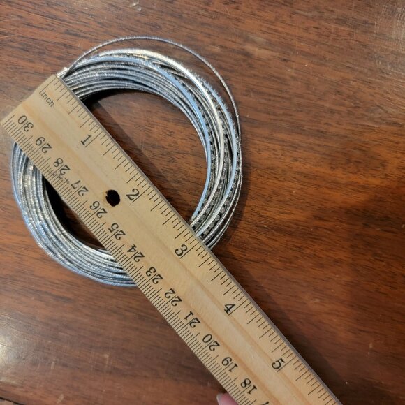 Silver Metal & CZ Stone Multi Bangle Stack Bracelet - Picture 8 of 8